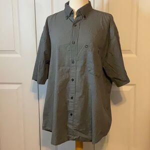 Bert Pulitzer Navy Short Sleeve Button‎ Down Plaid Shirt XL